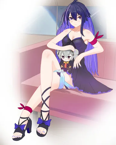 honkai: star rail, seele (honkai: star rail), blue hair, feet, high heels, ribbons