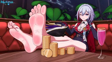 honkai: star rail, topaz (honkai: star rail), 1girls, blue eyes, feet, feet fetish, feet focus, feet together, legs, soles, toes, white hair