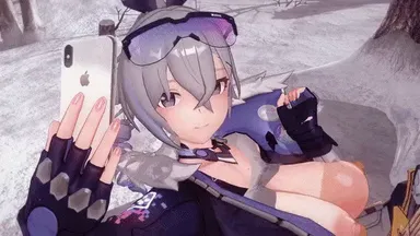 koro22, honkai (series), honkai: star rail, caelus (honkai: star rail), silver wolf (honkai: star rail), 1boy, 1girls, alternate breast size, big breasts, bouncing breasts, cellphone, drill hair, drill ponytail, female, fingerless gloves, forest, gloves, grey eyes, grey hair, huge breasts, jacket, large breasts, light skin, light-skinned female, light-skinned male, long hair, male, male protagonist, nail polish, nature, navel, nipples, no bra, open jacket, open mouth, outdoor sex, outdoors, phone, pink nail polish, pink nails, pussy, recording, shiny hair, shiny skin, shirt lift, shirt up, short shorts, shorts, smile, snow, standing sex, sunglasses, sunglasses on head, vaginal penetration, waving, waving at viewer, 3d, animated, censored, mosaic censoring, mp4, no sound, short playtime, video