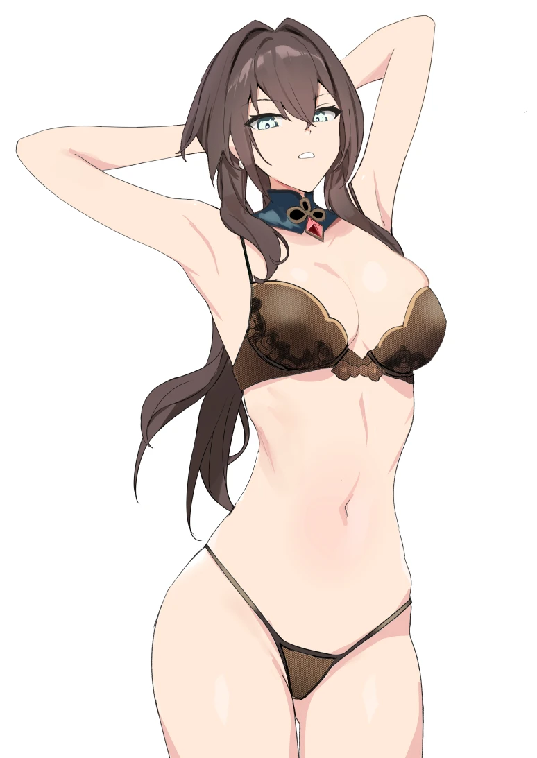 nebaneba, honkai: star rail, ruan mei (honkai: star rail), 1girls, bra, female, female only, panties