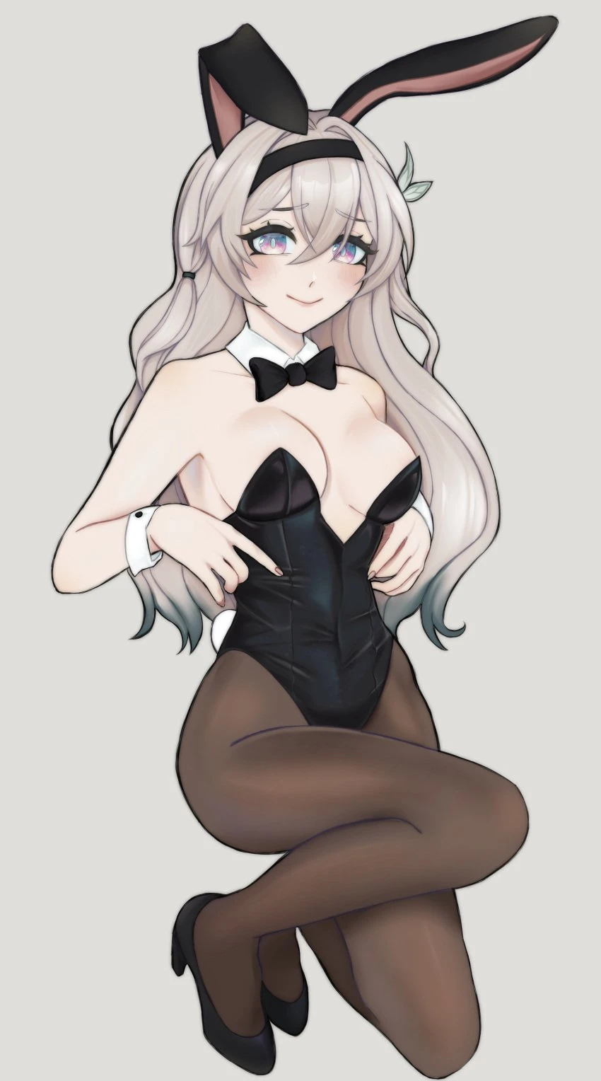 honkai: star rail, firefly (honkai: star rail), breasts, bunny ears, bunny girl, bunnysuit, legs, tights