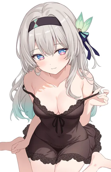 honkai: star rail, firefly (honkai: star rail), dress, female, seductive, seductive look, ai generated