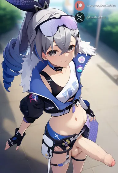 roxygtf, honkai: star rail, silver wolf (honkai: star rail), 1futa, dickgirl, futa only, futanari, ai generated