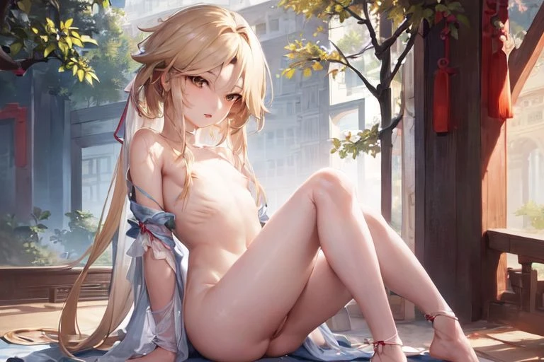 honkai: star rail, yanqing (honkai: star rail), androgynous, femboy, feminine male, male, male only, petite, ai generated