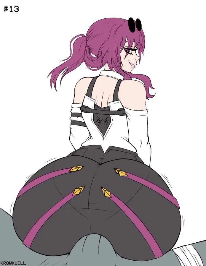 krowkwill, honkai: star rail, kafka (honkai: star rail), 1boy, 1girls, big ass, big hips, bulge, buttjob, sitting on lap, tagme