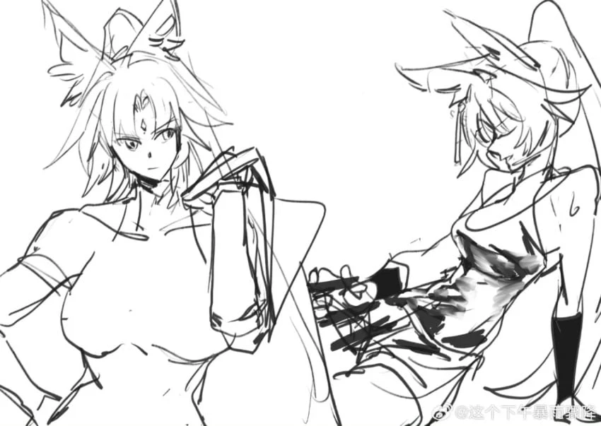 honkai: star rail, feixiao (honkai: star rail), eyess closed, fox, fox ears, futa only, futanari, jerkingoff