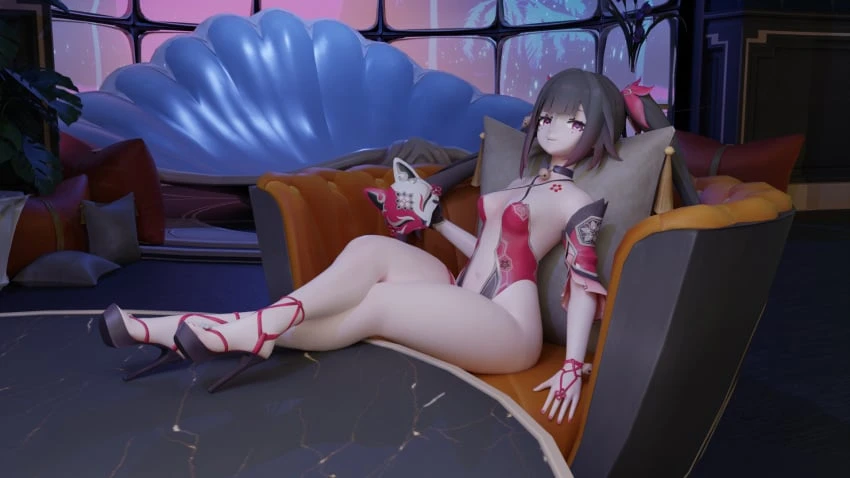 honkai (series), honkai: star rail, sparkle (honkai: star rail), heels, image, thick thighs, thighs, blender (software)