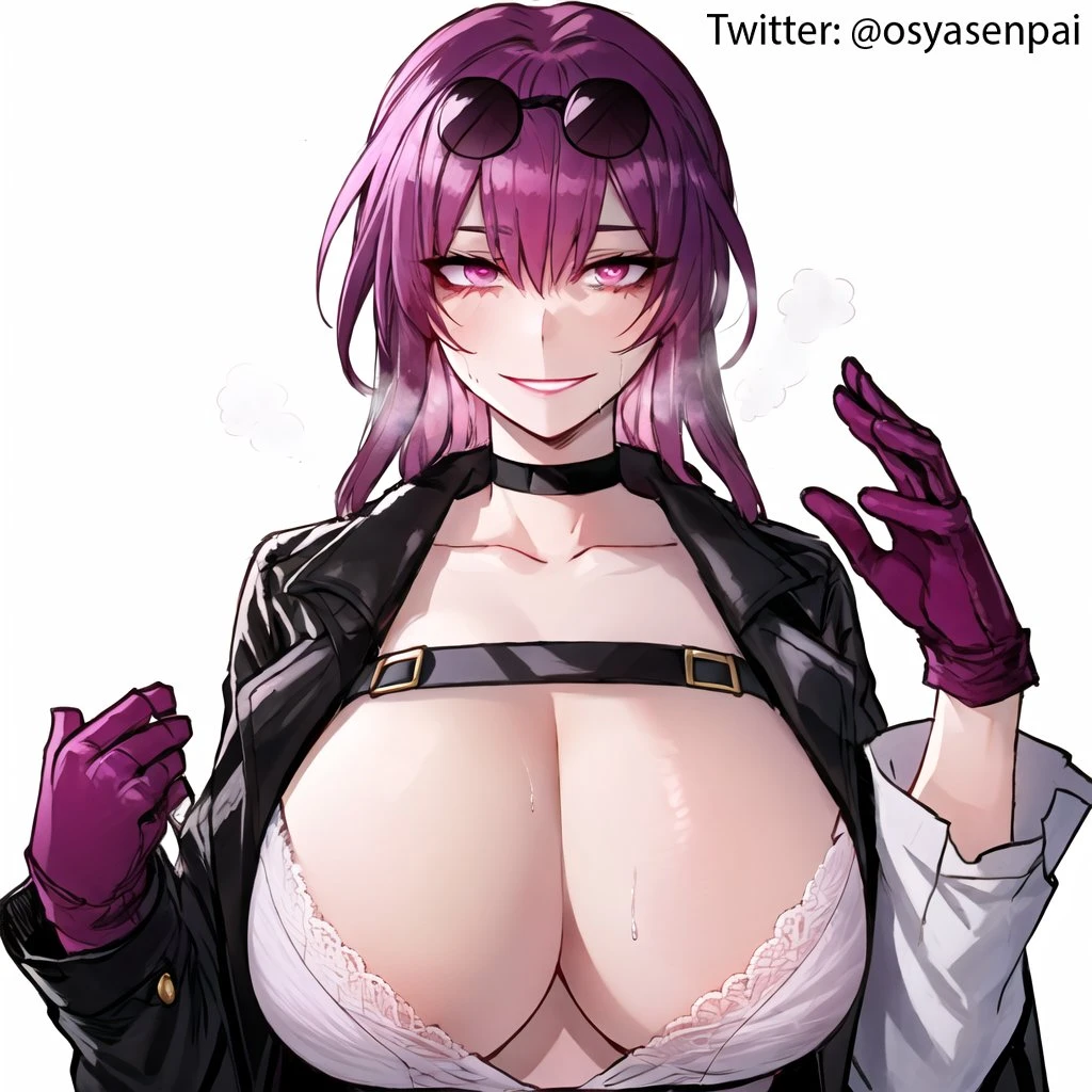 osyasenpai, stable diffusion, honkai (series), honkai: star rail, mihoyo, kafka (honkai: star rail), 1girls, big breasts, breasts, cleavage, female, female only, long hair, looking back, purple eyes, purple hair, solo, solo female, ai generated