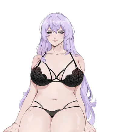 modnyykotik, honkai: star rail, black swan (honkai: star rail), 1girls, belly, big breasts, big thighs, black bra, black panties, black underwear, bra, breasts, female focus, female only, light skin, light-skinned female, long hair, long hair female, mole, mole on thigh, navel, panties, purple hair, purple hair female, solo, solo female, solo focus, stomach, thighs, tummy, waist, clothed variant