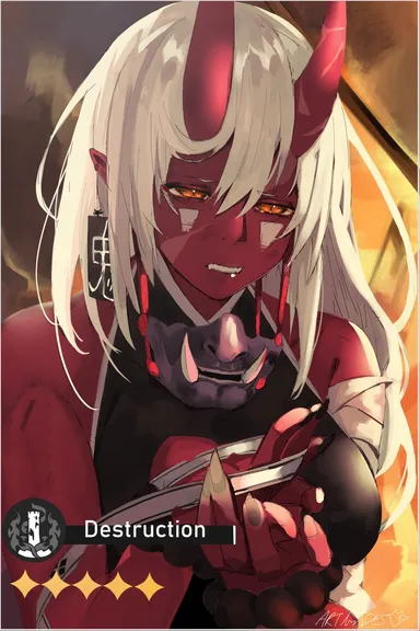 honkai: star rail, vyugen, akumi, female, oni, oni horns, red skin, scars, white hair, yellow eyes