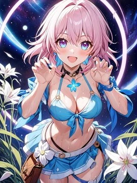 honkai (series), honkai: star rail, hoyoverse, march 7th (honkai: star rail), pink hair, ai generated, sfw, tagme