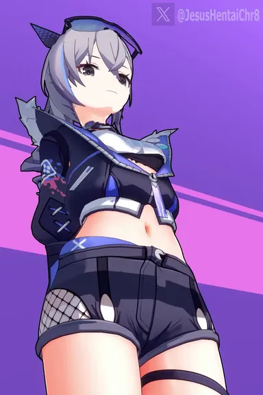 jhc (artist), honkai: star rail, silver wolf (honkai: star rail), accidental exposure, embarrassed, empty eyes, female focus, grey eyes, pussy, shorts, shorts down, silver hair, solo, thighs, 3d, 3d (artwork), 3d animation, 3d model, animated, censored, mp4, no sound, tagme, video