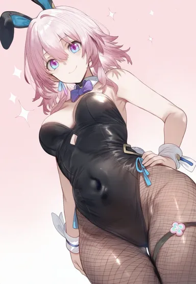 honkai: star rail, bunny ears, bunnysuit, fishnets, from below, leotard