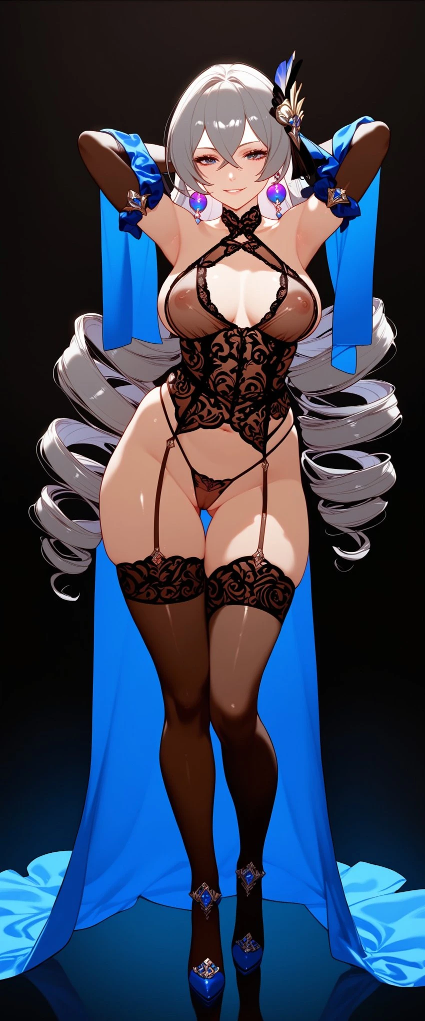 honkai (series), honkai: star rail, bronya rand, lingerie, thighs, ai generated