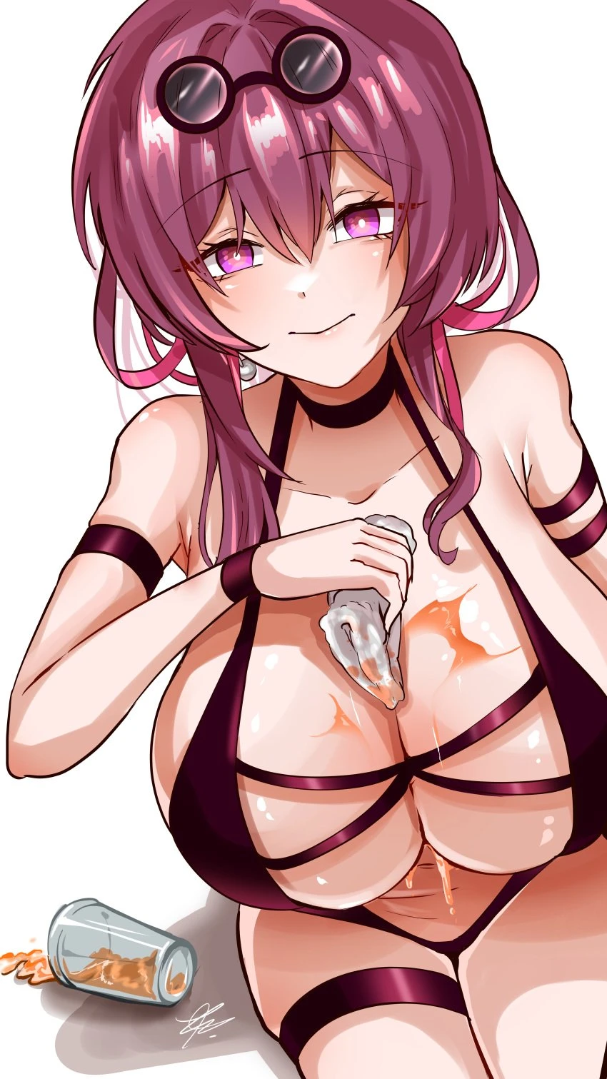 artist request, honkai: star rail, kafka (honkai: star rail), 1girls, big breasts, breasts, busty, curvaceous, curvy, curvy body, curvy female, female, huge breasts, large breasts, nenana (artist), smile, smiling, voluptuous