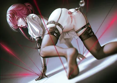 iumu, honkai (series), honkai: star rail, kafka (honkai: star rail), anus, ass, earrings, elbow gloves, female, from behind, gloves, gradient background, hair between eyes, jewelry, long hair, looking at viewer, looking back, open mouth, purple eyes, purple hair, pussy, shadow, sidelocks, soles, solo, censored, highres, mosaic censoring