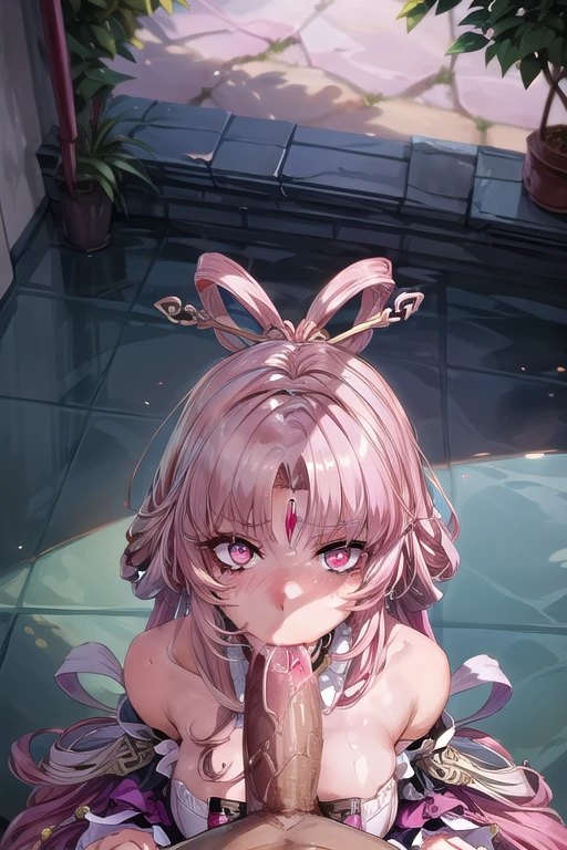 honkai: star rail, fu xuan (honkai: star rail), big breasts, pink hair, ai generated