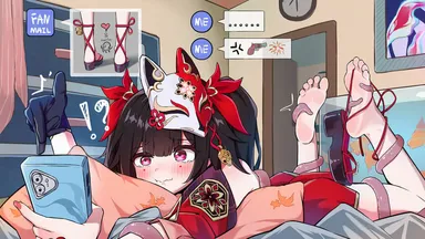 honkai: star rail, sparkle (honkai: star rail), feet, laying on bed, tentacle