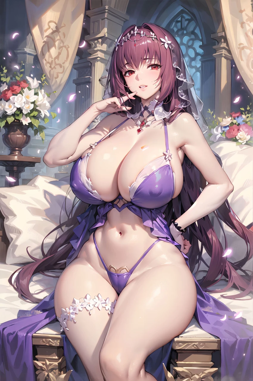 honkai: star rail, kafka (honkai: star rail), 1girls, bikini, curvy body, curvy female, curvy figure, erect nipples, female focus, female only, huge breasts, nipple bulge, seductive look, solo female, solo focus, stockings, voluptuous, voluptuous female, ai generated