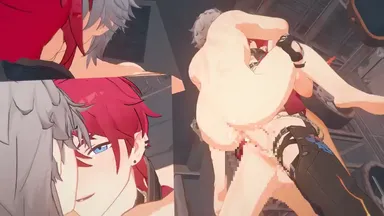 kiryuma, honkai: star rail, caelus (honkai: star rail), luka (honkai: star rail), erection, gay, gay sex, gray hair, male, male/male, naked male, nude, nude male, outdoors, pounding ass, public, public sex, red hair, yaoi, animation, tagme, uncensored, video