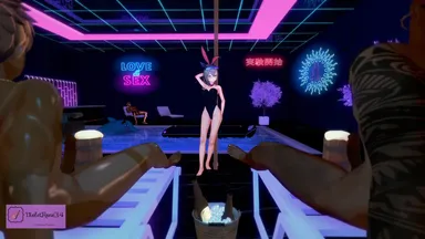 violetrose34, honkai: star rail, silver wolf (honkai: star rail), beer, big penis, black body, bunny ears, bunnysuit, cigarette, doggy style, doggy style position, doggystyle position, female focus, nightclub, pole dancing, pool, silver eyes, silver hair, smoke, tagme, video