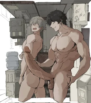 jncx 325, honkai: star rail, caelus (honkai: star rail), dan heng, 2boys, big pecs, big penis, dan heng (honkai: star rail), gay, gay sex, muscular male, only male