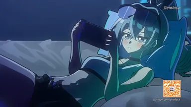 acefish, honkai (series), honkai: star rail, nintendo switch, silver wolf (honkai: star rail), 1boy, 1boy1girl, 1girls, ass, blue hair, creampie, cum, cum in pussy, cum in uterus, cum in womb, cum inside, cum leaking, cum leaking out of pussy, faceless male, implied impregnation, multitasking, playing video game, playing videogame, pussy, riding, sex, small breasts, 2d, 2d animation, animated, english voice acting, qr code, sound, tagme, video, voice acted