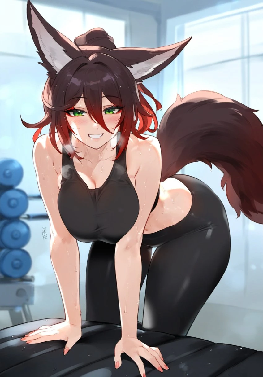 honkai (series), honkai: star rail, tingyun (honkai: star rail), fox, fox ears, fox girl, fox tail, ai generated, stable diffusion, tagme