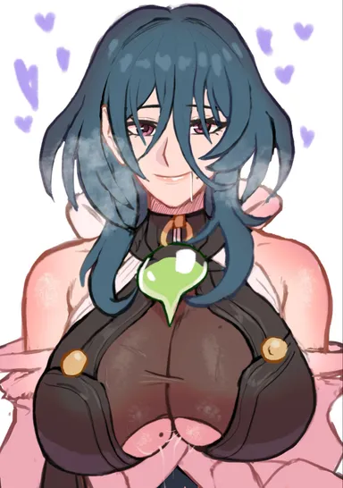 hiddenfuchsia, honkai (series), honkai: star rail, natasha (honkai: star rail), big breasts, blue eyes, blue hair, breasts, chest, large breasts, smile, underboob